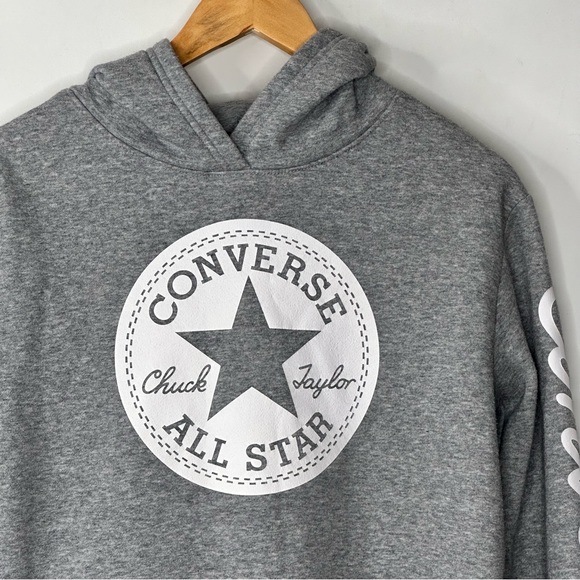 🔴 SOLD Converse Hoodie Gray Graphic Crew Neck - Picture 3 of 7